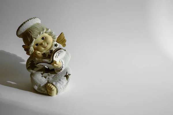 Ceramic Statue Small Baby Angel High Quality Photo — Stock Photo, Image