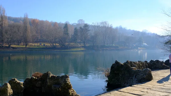 Panorama River Valentino Park Turin High Quality Photo — 스톡 사진