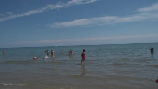 Kattolica Rimini Panorama Plaży Wybrzeżu Adriatyku Romanii — Wideo stockowe