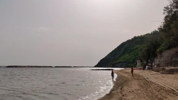 Cattolica Rimini Praia Panorama Costa Adriático Romagna — Vídeo de Stock