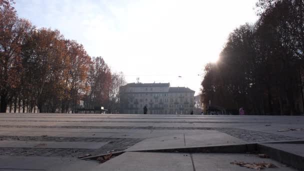 Cittadella Plaza Turin Basketball Players — Video Stock