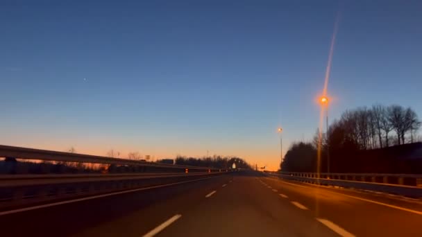 Highway Trip Sunset Background Italy — Wideo stockowe