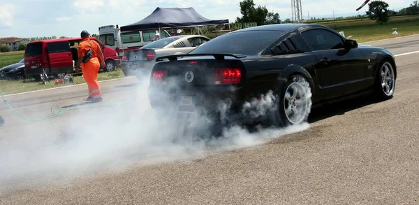 Marzaglia Modena 2011 Free Drag Racing Event Cars Airport Runway — Stock Photo, Image