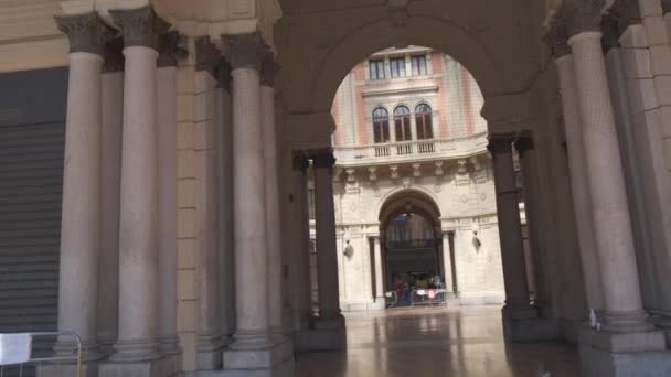 Ingresso Panoramica Piazza Mercato Pavia — Video Stock