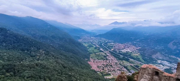 Sacra San Michele Turin Panoramic View Surrounding Plains High Quality — Foto de Stock