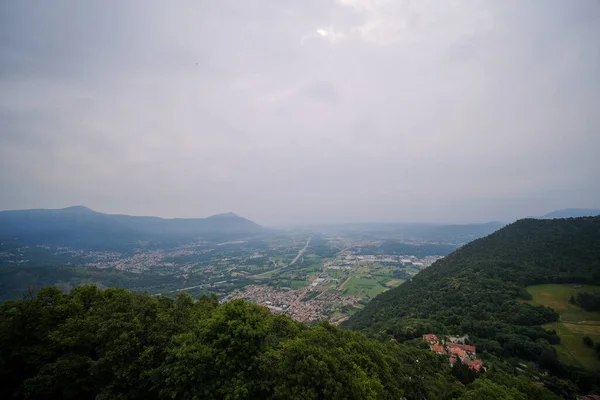Sacra San Michele Turynie Panoramiczny Widok Okoliczne Równiny Wysokiej Jakości — Zdjęcie stockowe