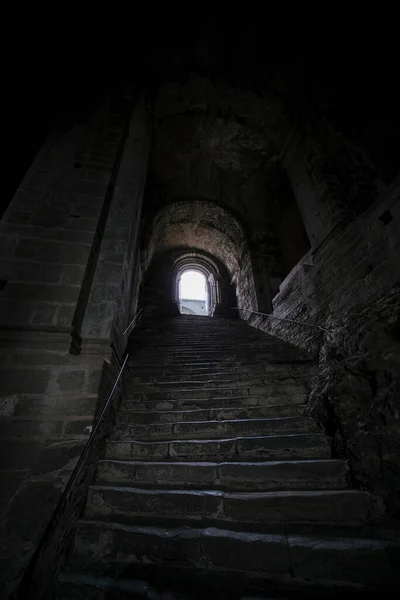 Sacra San Michele Turim Vista Escadaria Interna Foto Alta Qualidade — Fotografia de Stock