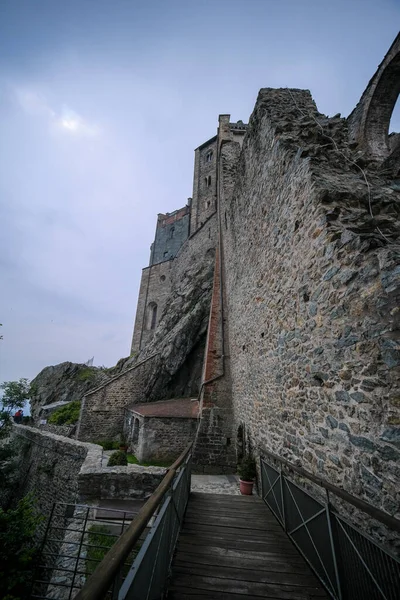 Sacra San Michele Turin View Cliff Walls High Quality Photo — Stockfoto