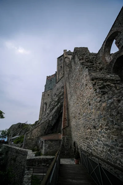 Sacra San Michele Turin View Cliff Walls High Quality Photo — Stock Photo, Image