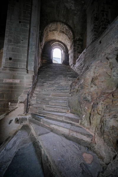 Sacra San Michele Turim Vista Escadaria Interna Foto Alta Qualidade — Fotografia de Stock