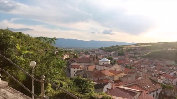 Pescina Aquila Panoramiczny Widok Wioskę Dolinę Fucino — Wideo stockowe