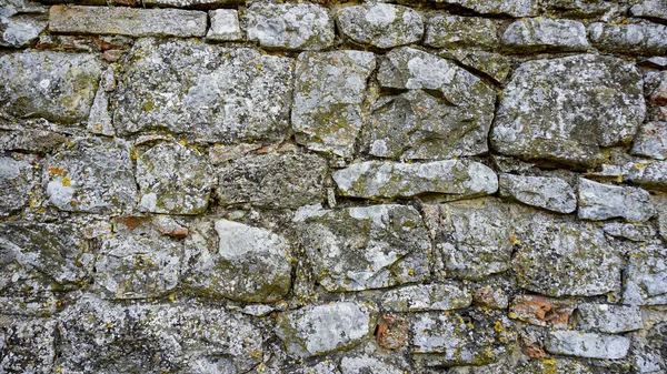 Vieux Mur Pierre Fond Motif Brique Dans Journée Ensoleillée Photo — Photo
