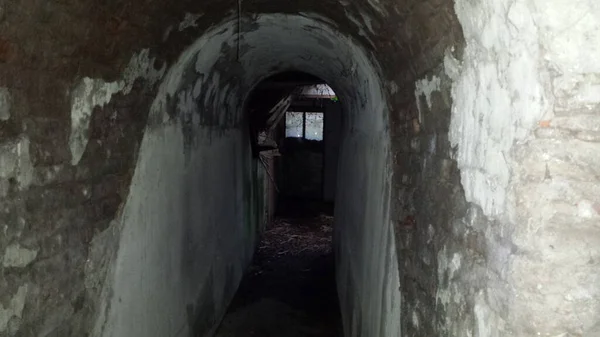 Antigos Túneis Complexos Residenciais Abandonados Corredores Itália Foto Alta Qualidade — Fotografia de Stock