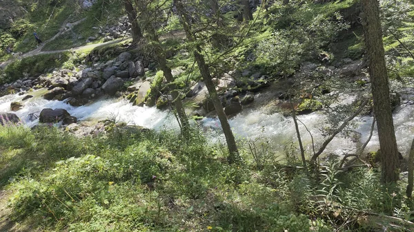 Rio Lac Vert Dans Val Susa Vallee Etroite Photo Haute — Photo