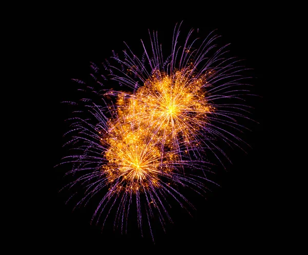 Hermosos Fuegos Artificiales Cielo Negro Foto Alta Calidad — Foto de Stock