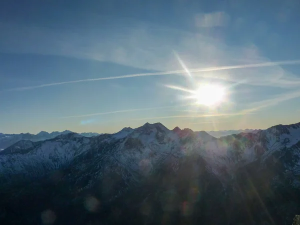 Panorama Val Senales Góry Zaśnieżona Dolina Lodowcem Wysokiej Jakości Zdjęcie — Zdjęcie stockowe