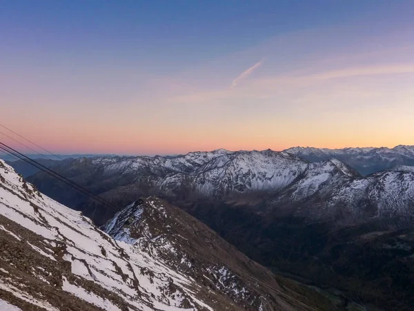 Val Senales Panorama Montanha Vale Nevado Com Geleira Foto Alta — Fotografia de Stock