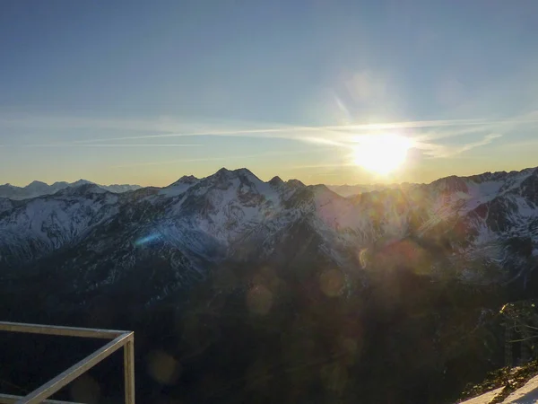 Val Senales Panoráma Hegyre Havas Völgyre Gleccserrel Kiváló Minőségű Fénykép — Stock Fotó