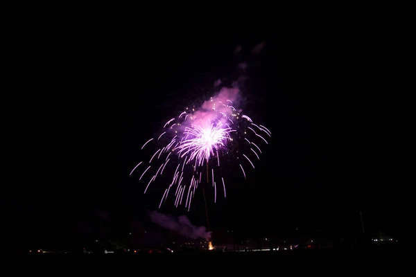 Beautiful Fireworks Black Sky High Quality Photo — Stock Photo, Image