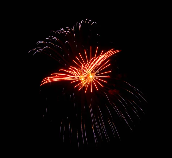 Fuochi Artificio Italia Bellissimi Fuochi Artificio Cielo Nero Foto Alta — Foto Stock