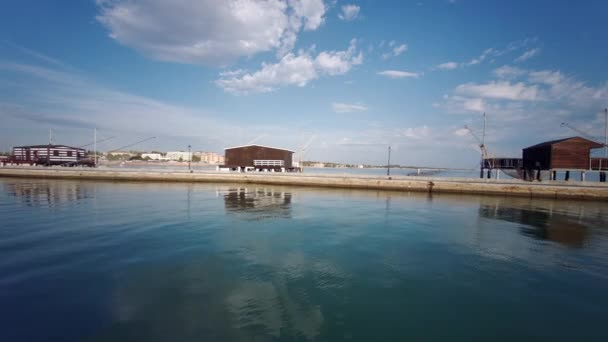 Muelle Cattolica Cerca Riccione Con Parto Mar Mediterráneo — Vídeo de stock