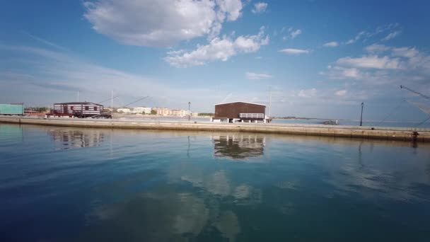 Jetée Cattolica Près Riccione Avec Accouchement Mer Méditerranée — Video