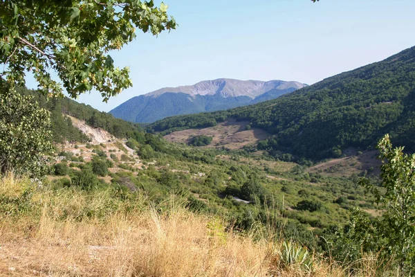 Panorama Das Montanhas Parque Nacional Abruzzo Foto Alta Qualidade — Fotografia de Stock