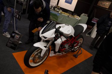 Verona, İtalya - 2018 01 12: MBE Verona Bisiklet Fuarı Bisiklet Fuarı ve Özel Araba Fuarı - Bimota Delirio. Yüksek kalite fotoğraf