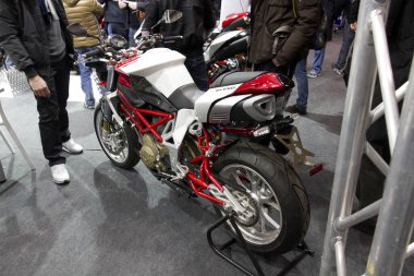Verona, İtalya - 2018 01 12: MBE Verona Bisiklet Fuarı Bisiklet Fuarı ve Özel Araba Fuarı - Bimota Delirio. Yüksek kalite fotoğraf