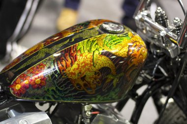 Verona, İtalya - 2018 MBE Verona Bisiklet Fuarı Bisiklet Fuarı ve Özel Araba Fuarı - özel hava fırçası tankı. Yüksek kalite fotoğraf