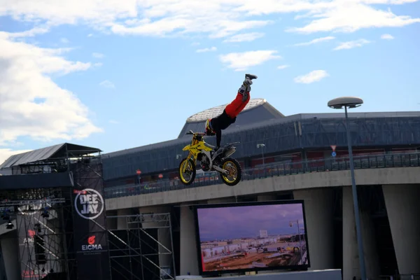 Mediolan Włochy 2021 Eicma Milano Bike Expo Free Style Motocross — Zdjęcie stockowe