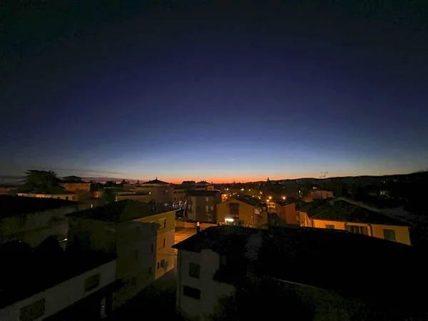 Bibbiano Reggio Emilia Belo Nascer Sol Panorâmico Sobre Cidade Foto — Fotografia de Stock