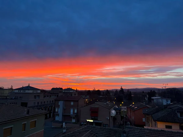 Bibbiano Reggio Emilia Beautiful Panoramic Sunrise Town High Quality Photo — Foto Stock