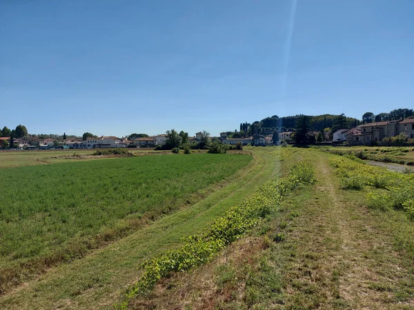 Río Largo Vía Francigena Toscana Foto Alta Calidad — Foto de Stock