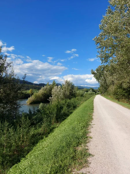 Río Largo Vía Francigena Toscana Foto Alta Calidad — Foto de Stock