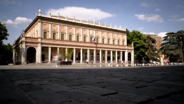 Reggio Emilia Vitória Quadrado Fontes Coloridas Brilhantes Tempo Lapso Vídeo — Vídeo de Stock