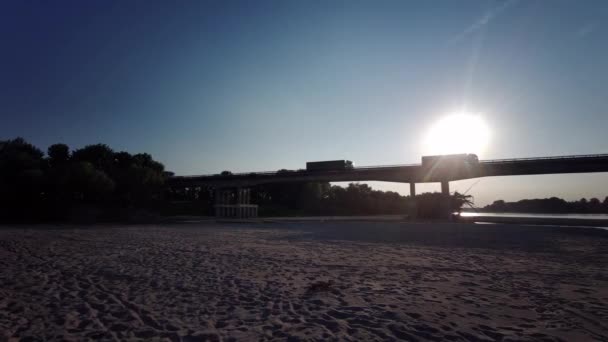 Strand Fluss Boretto Reggio Emilia Bei Sonnenuntergang — Stockvideo