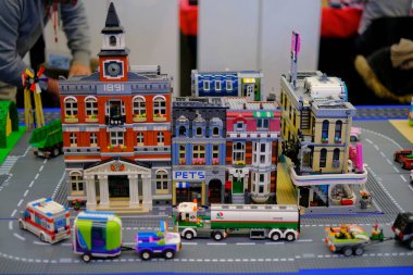 Verona, İtalya: 2019 10 03 Verona ModelExpo Lego kreasyonları. Yüksek kalite fotoğraf