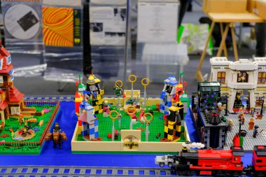 Verona, İtalya: 2019 10 03 Verona ModelExpo Lego kreasyonları. Yüksek kalite fotoğraf