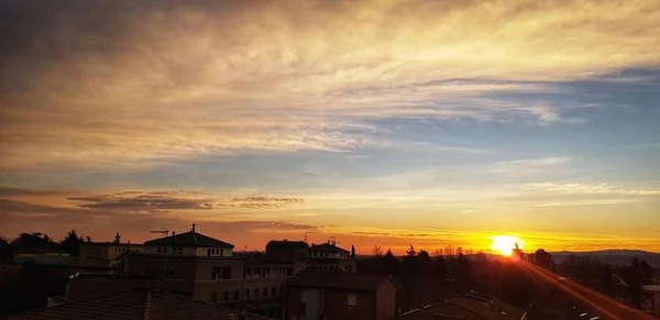 Закат Над Биббьяно Реджо Фабрегас Италия Высокое Качество Фото — стоковое фото