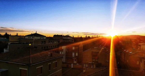 Pôr Sol Sobre Colinas Bibbiano Reggio Emilia Emilian Itália Foto — Fotografia de Stock