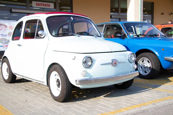 Bibbiano Reggio Emilia Itália 2015 Rali Livre Carros Antigos Praça — Fotografia de Stock