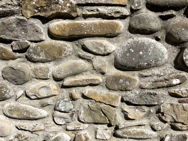 Old Stone Wall Brick Pattern Background Sunny Day High Quality — Stock Photo, Image