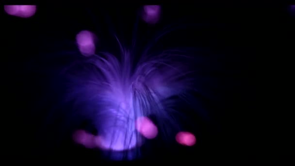 Dark Moving Background Lights Optical Fibers — Stock Video