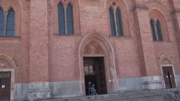 Pavía Italia 2019 Catedral Pavía Iglesia Santa María Asunción Día — Vídeo de stock