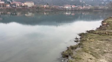 Tarihi köprüden San Mauro Torino Torini Panoraması