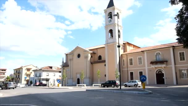 Avezzano Aquila Italia 2016 Chiesa Normale Giorno Mercato — Video Stock