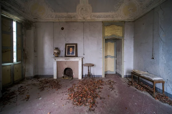 Room Fireplace Abandoned Mansion House High Quality Photo — Stock Photo, Image
