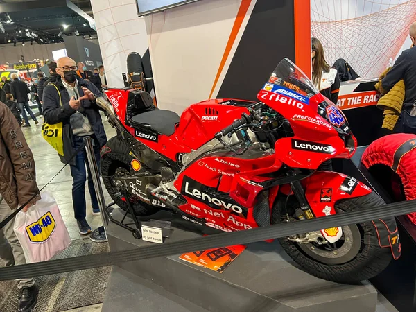 Mailand Italien 2021 Eicma Milano Bike Expo Ducati Motogp Bagnaia — Stockfoto