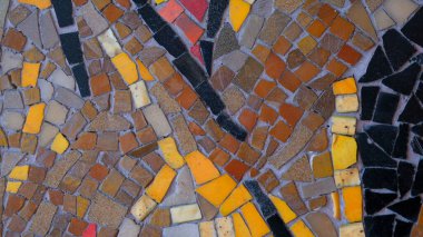 Duvarda renkli mozaik fayanslar var. Yüksek kalite fotoğraf